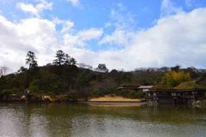 写真1　玄宮園から彦根城を望む