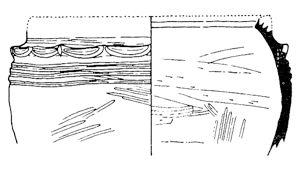 赤野井湾遺跡出土浮線紋土器（実測図）