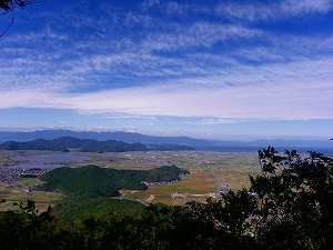 繖山より安土山（10月）